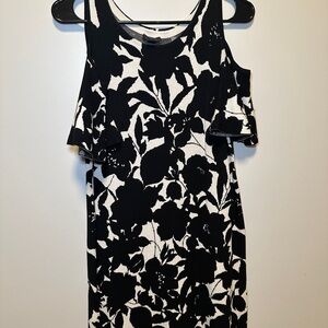 Ann Taylor Black and White Ruffled Tiered Sundress